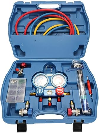 Pka Kit D Outils De Reparation Pour Climatisation De Voiture Avec Double Valve Et Bagues D Etancheite Bleu Amazon Fr Cuisine Maison