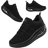 Roltte Walking Shoes for Women Air Cushion Nurse Slip Resistant Work Sock Sneakers Food Service Platform Comfortable Weight Light