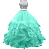 Amazon.com: Vestido de fiesta de 2 piezas sexy para mujer, vestido de noche  formal con cuentas de satén : Ropa, Zapatos y Joyería