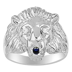 Rylos Rings Sterling Silver Lion Head Ring Amazing