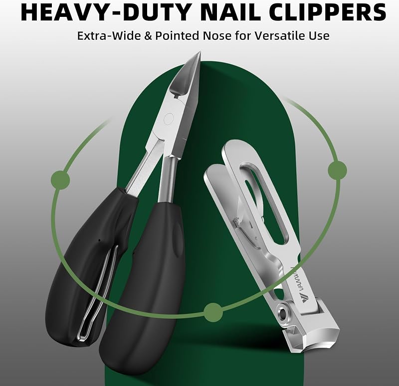 Corta-unhas para seniores, unhas grossas, corta-unhas grandes para homens com abertura larga, corta-unhas robustas encravadas com cabo comprido, cortador de unhas inclinado e afiado — foto 2 de 7