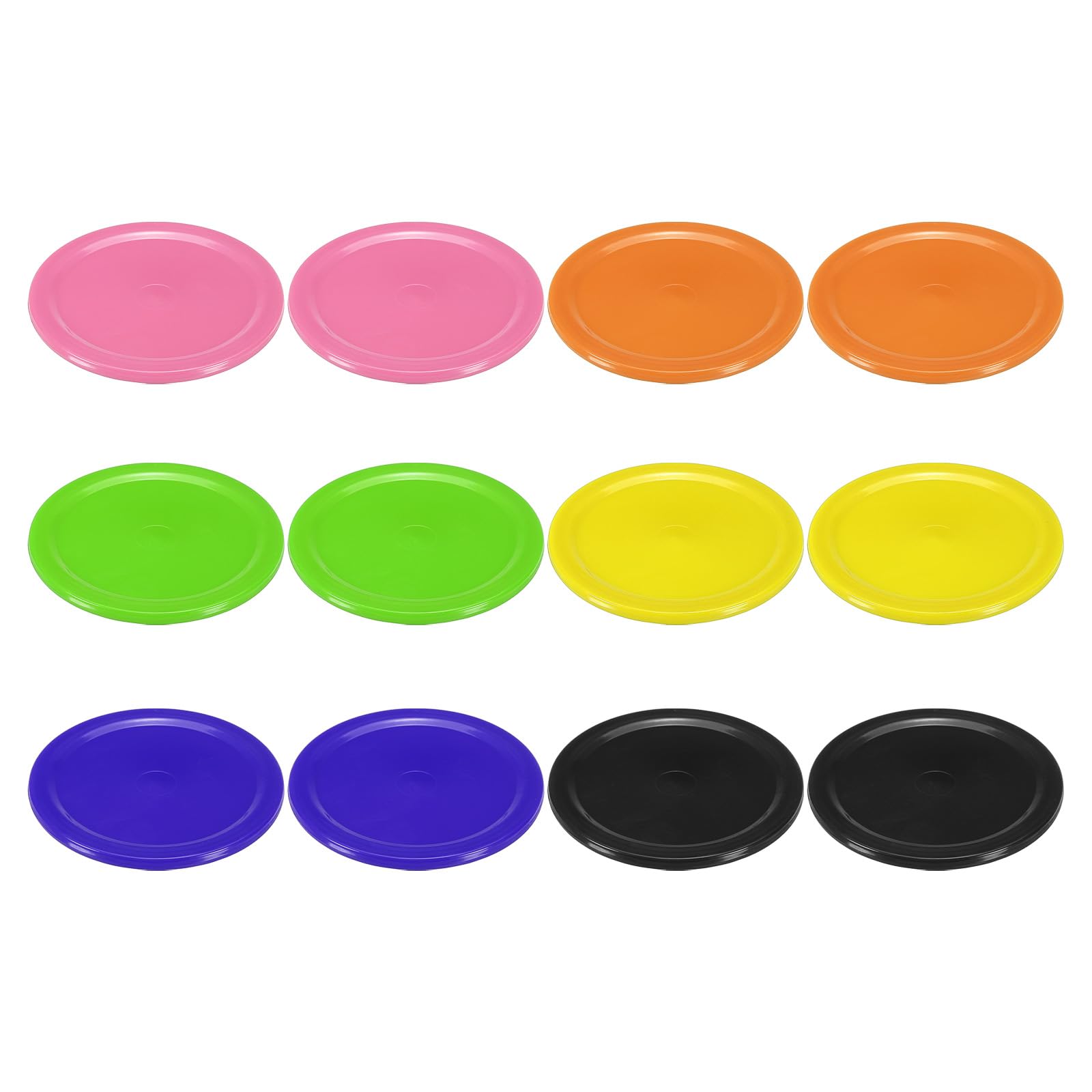 PATIKIL Air Hockey Pucks 2.5 Inch, 12Pcs Air Hockey Heavy Replacement Pucks for Games Tables Equipment Accessories, 2Pcs Per Color