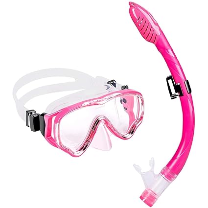 UPhitnis Schnorchelset Kinder - Taucherbrille Anti-Fog und Trocken Schnorchel - Anti-Leck Tauchmaske Dry Schnorchel - Schnorc