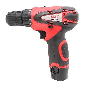 CLIF Cordless Drill Driver 10mm Keyless Chuck 12V with Double Battery