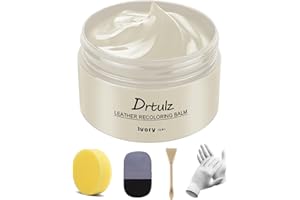 drtulz Leather Recoloring Balm, Leather Color Restorer Conditioner, Leather Restorer for Couches Paint, Leather Scratch Remover, Scratch Leather Faded Repair Kits for Vinyl Furniture (Ivory, 75ML)
