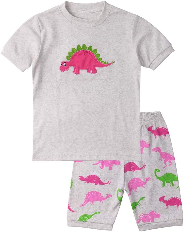 Hsctek Kid and Toddler Girls Pajamas Cotton Short Set(Toddler-9 Years)