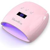MelodySusie Detachable Base UV/LED Nail Lamp P-Plus30I for Hard Gel | 54W, 3 Timer Settings, Smart Sensor, LCD Display, 30 UV/LED Beads, Rhinestone Glue, Solid Nail Glue Gel, Liner Gel, Pink