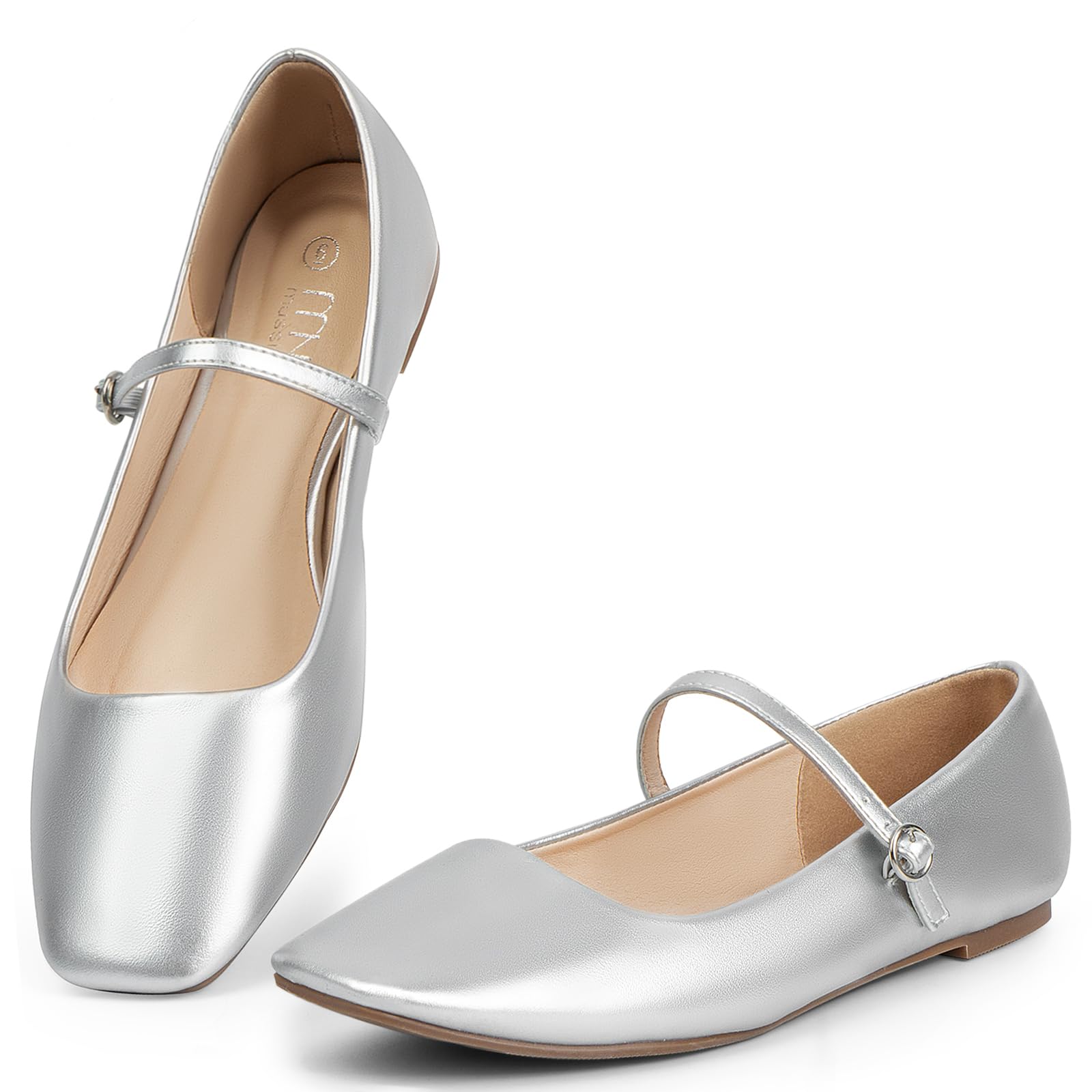 MUSSHOE Womens Ballet Mary Jane Flats Shoes Adjustable Strap ...