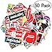 Stickers [50/104/110 PCS], Waterproof Vinyl Stickers for Laptop, Car, Bicycle, Helmet, Skateboard, Luggage No-Duplicate Stickers Per Set(A & B). (50-A)