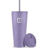 IRON °FLASK Classic Tumbler - Vacuum Insulated Stainless Steel Water Bottle, Double Walled, Drinking Cup, Insulated Travel Mug (Lavender, 32 oz Solid Lid)