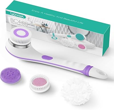 VOYOR Electric Body Brush Back Scrubber with Long Handle BC100 Purple