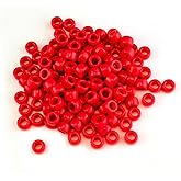 6 x 9mm Pony Beads Opaque Multicolor Mix Plastic Acrylic Bulk Craft Pony Beads, (Red)