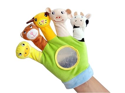 Hacoly Kuh Spielhandschuh Plüschpuppe, Fingerpuppen-Handschuh Eltern-Kind-Plüschtier für Babys und Kleinkinder ab 0+ Monaten 