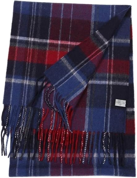 Amazon J Press Jプレス タータンチェック カシミヤ100 フリンジマフラー 青 赤 J Press ジェイプレス シューズ バッグ