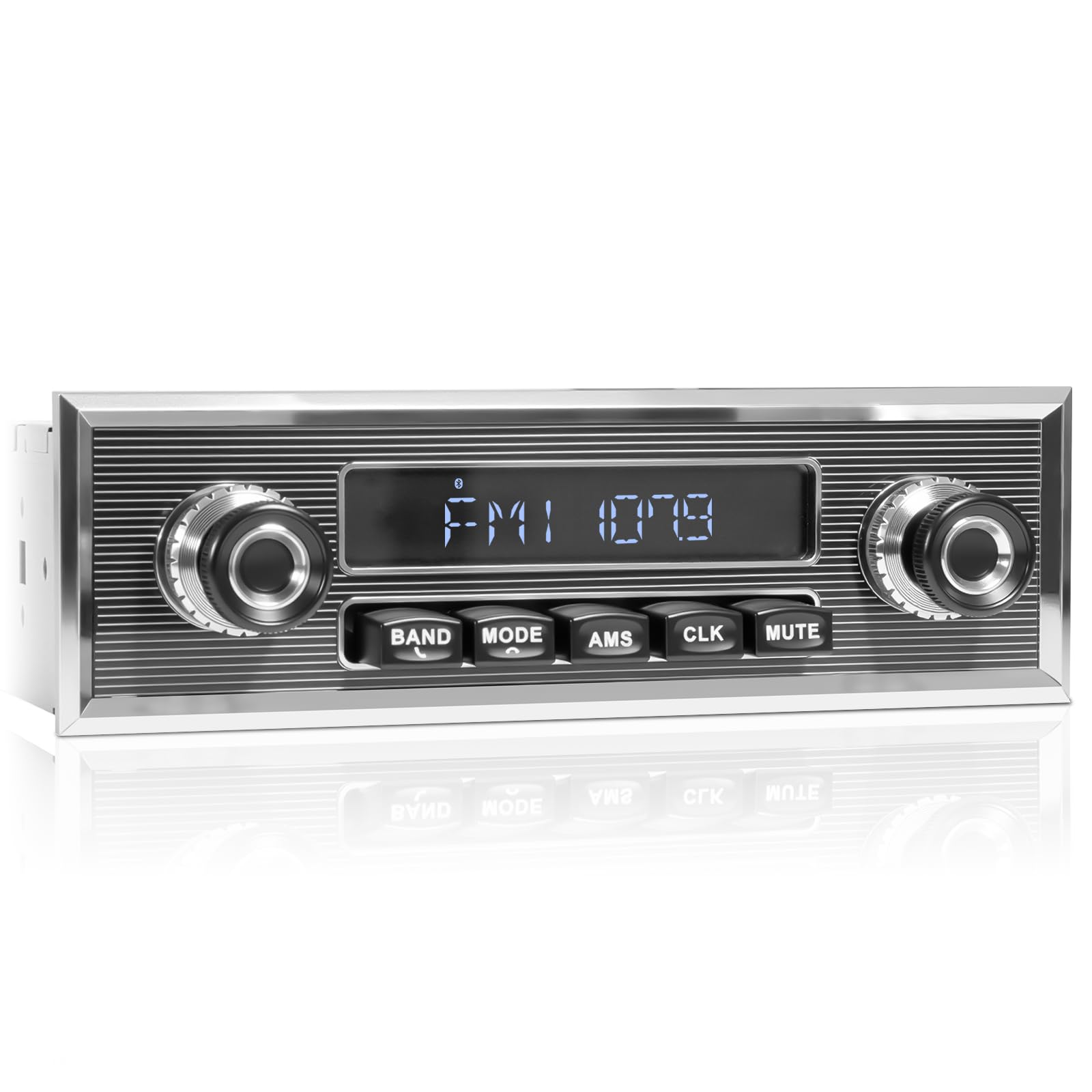 Photo 1 of Bluetooth Retro Radio for Classic Vehicles: Single Din Vintage Stereo for Car - AM FM Tuner USB AUX Input Subwoofer RCA Output