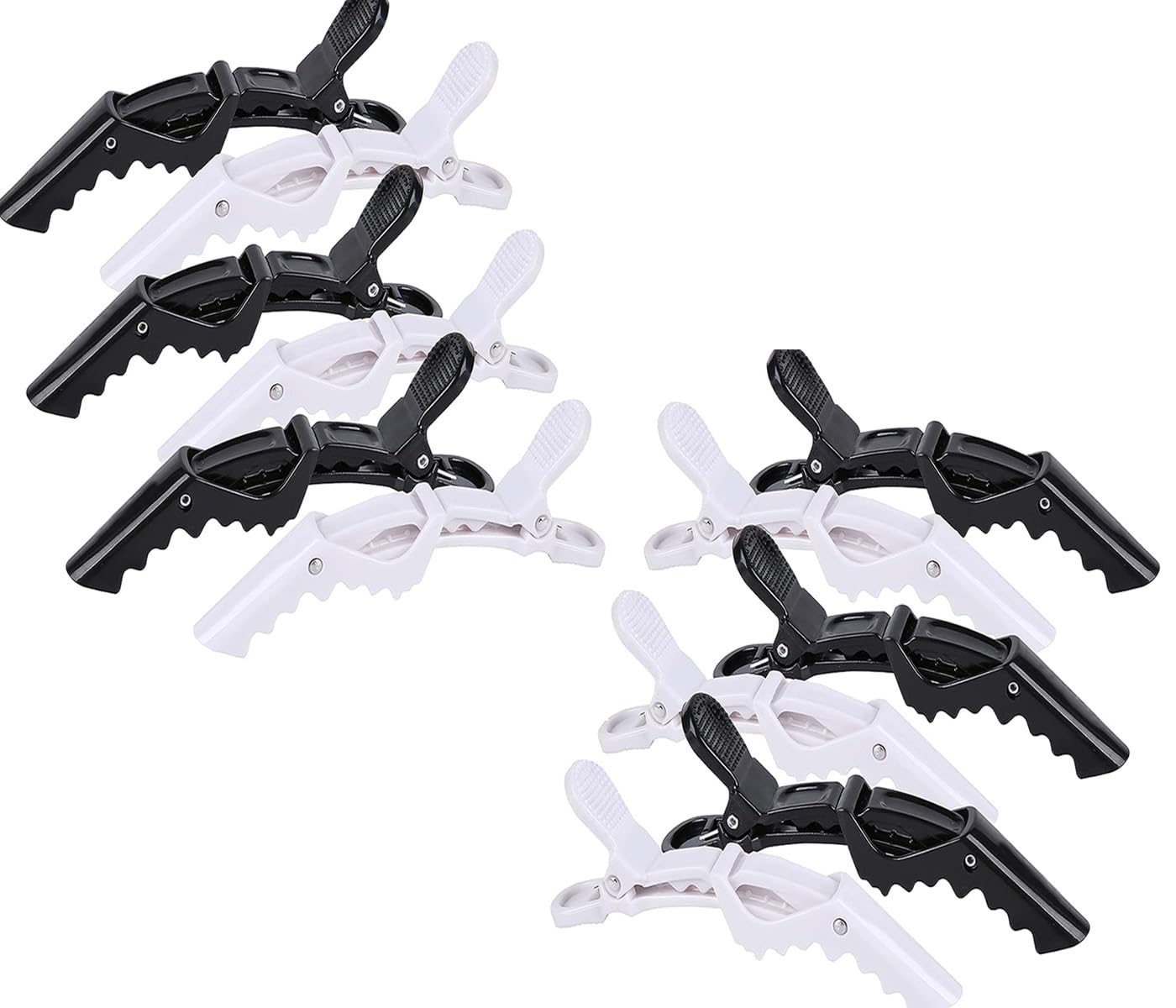 Hair Clips, Hairdresser Clips, Combi Clip, Hairdresser Section Clips, Crocodile Made of Plastic, Professional Styling Hair Clips for Women, Hair Clips, Hairdresser, Pack of 12, Plastic Hair Clip