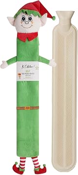 K Collection Extra Long Hot Water Bottle 2L Plush Cover 72cm Elf view 1