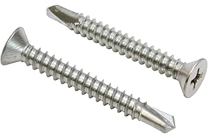 Bolt Dropper #10 X 1-1/2'' Stainless Flat Head Phillips Self Drilling Screw, (25 pc), 18-8 (304) Stainless Steel Screw by Bolt Dropper