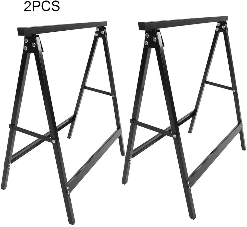 Saw Horse, 2Pcs Folding Work Builders Trestle Stand Lightweight Trestle Work Bench Stand Portable Cutting Logs Support (Type 3)