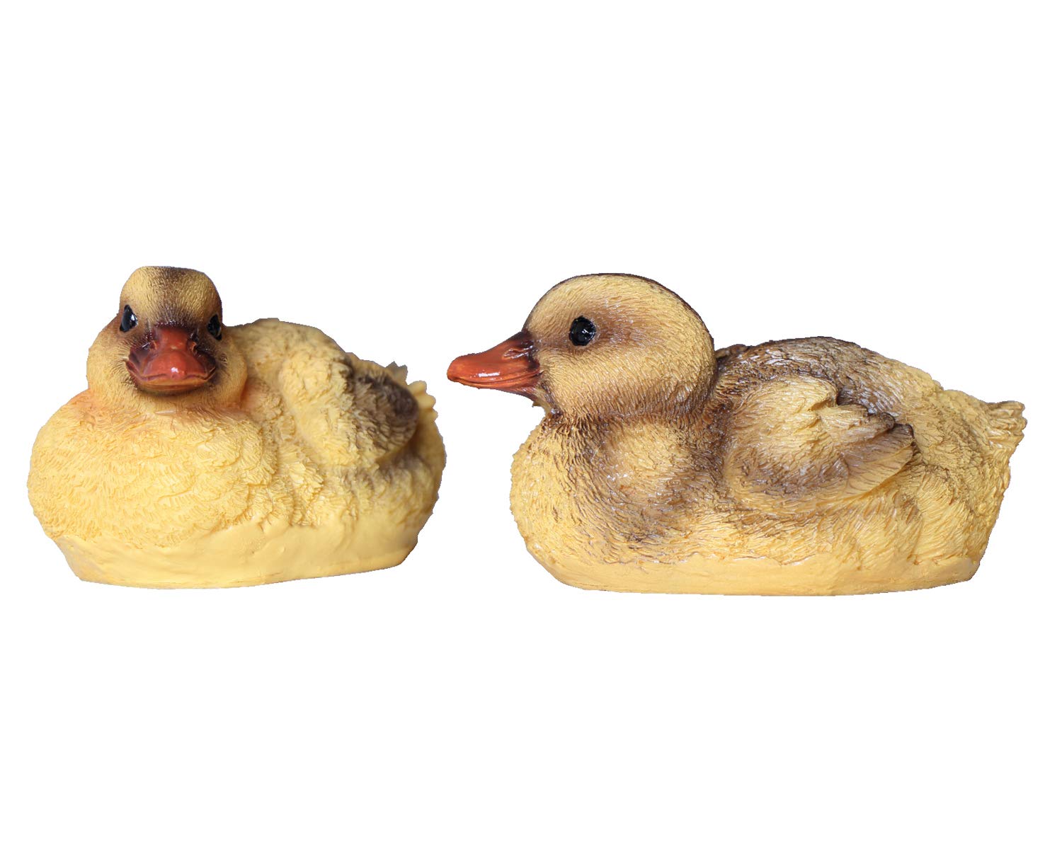 Floating duck figurine made of resin, set of 2, 11.5 x 7 x 6 cm, black yellow, lifelike floating duckling miniature statue ornament, garden pool pond fountain, lawn decoration, water fun