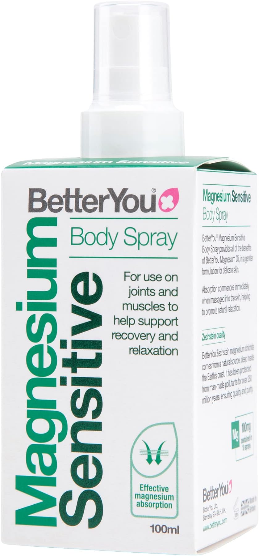 BetterYou Magnesium Sensitive Body Spray 100 ml Zechstein Inside Magnesium