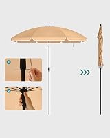 SONGMICS Parasol 160 cm UPF 50+ Beach Umbrella Taupe GPU60BR view 8