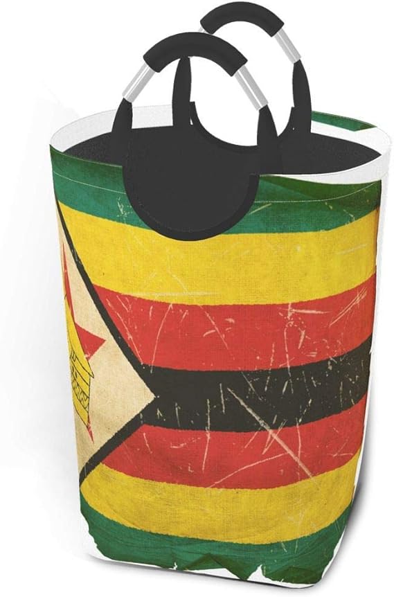 Hdadwy Cesto de la ropa Bandera de Zimbabwe de la vendimia Antiguo Reto