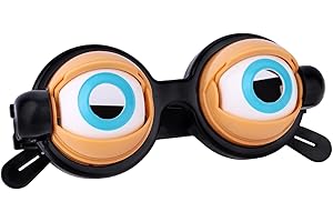 Penitue Funny Blinking Eye Glasses, Manual Fun Winking Googly Eyeball Prop with Kinetic Crazy Eyes Novelty Party Accessories