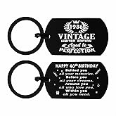 Viayen 40th Birthday Gifts Women Men, Vintage 1985 Keychain, Turning 40 Years Old Birthday Present Decorations for Female Male