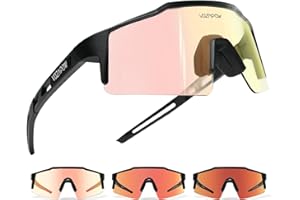 VOZAPOW Polarized Sports Sunglasses for Men Women, Lightweight Running Sunglasses 4 Lenses for Baseball, Cycling, Driving