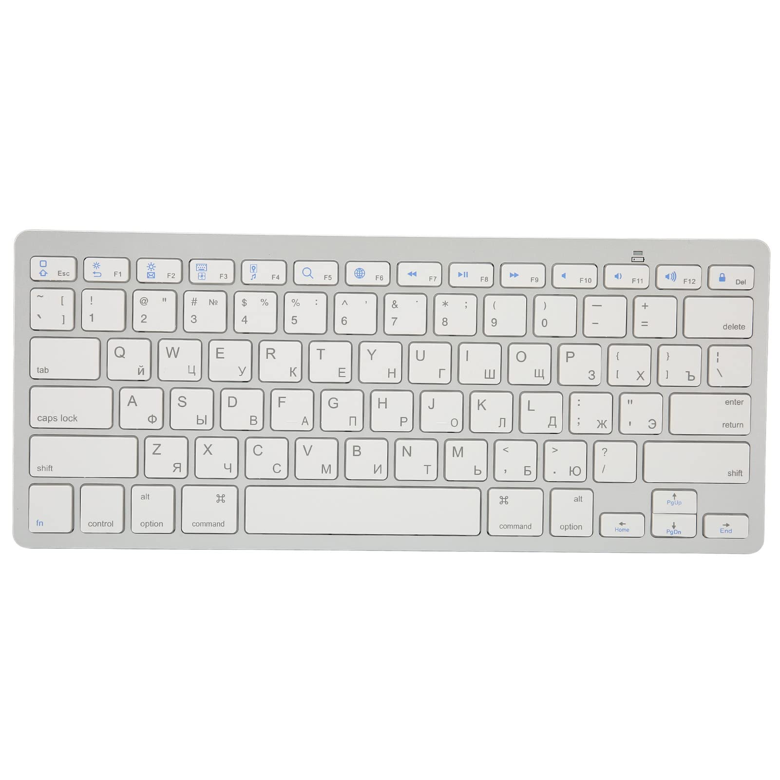 Dilwe Mini Bluetooth Keyboard, 78 Keys Ultra Slim and Compact Wireless Keyboard, Portable External Keyboard for Laptop Tablet Computer (Russian)