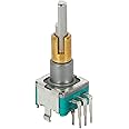 FDSF EC11EBB24C03 Dual Axis Encoder with Switch 30 Positioning Number 15 Pulse Point Handle 25mm, Green&silver