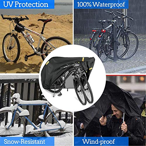 HONZUEN Waterdichte Fietshoes met Slotgaten, Scheurbestendig 210D Nylon Fietshoezen Bescherming Tegen Sneeuw, Stof… - Image 7