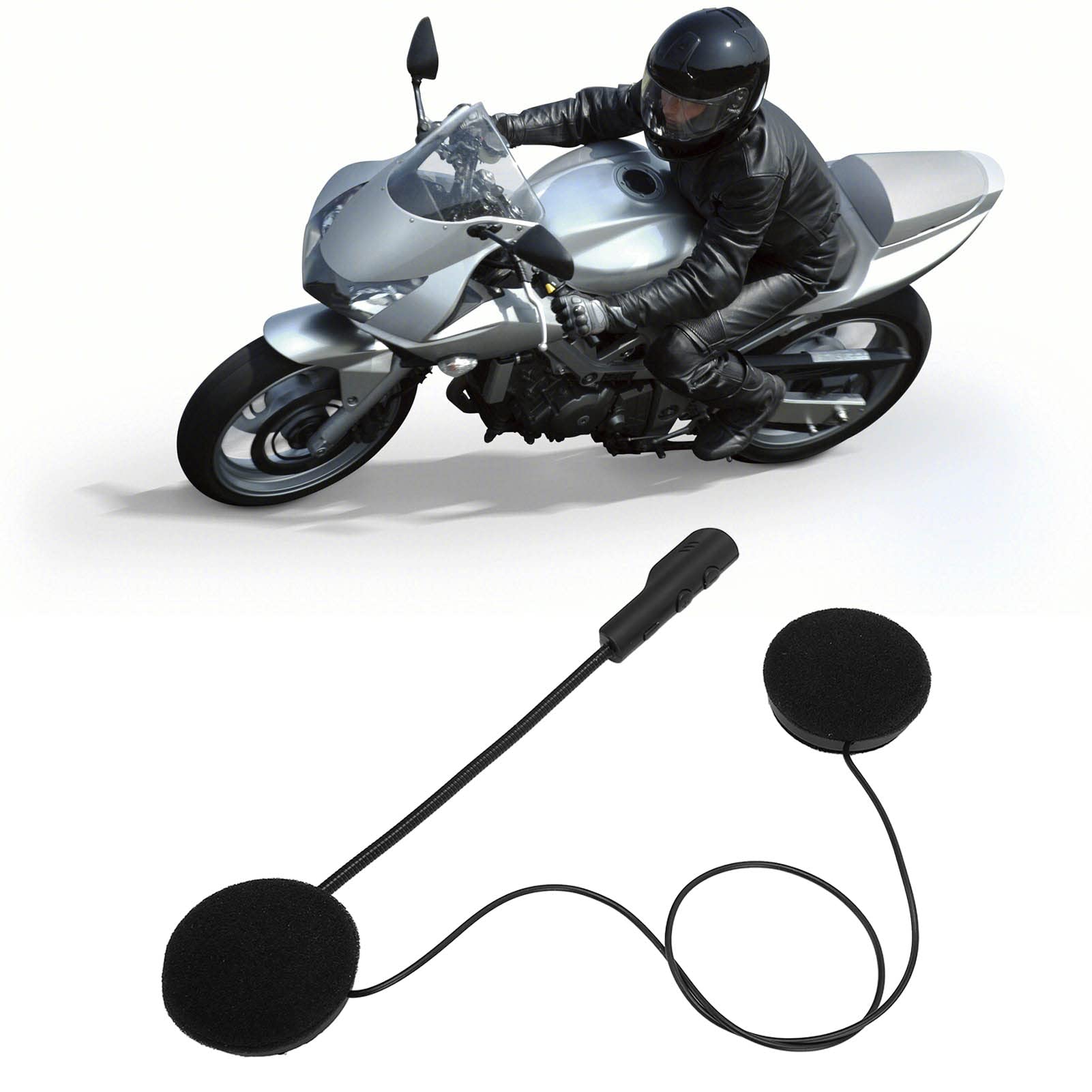 Annadue Motorcycle Helmet Bluetooth Headset, Motorbike Headset Bluetooth 5.0 Headphones with Stereo Sound Handsfree Auto Answer Motorcycle Helmet Speaker for Sports Cycling Riding Skiing