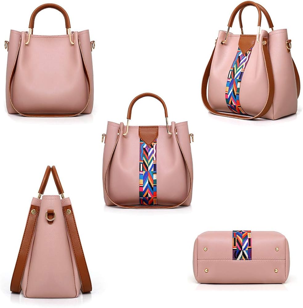AlwaySky Women Handbag Set 4 in 1 Soft PU Leather Top Handle Bag, Tote Bag, Shoulder Bags Crossbody Bag Wallet Purse Set (Green) - Image 4
