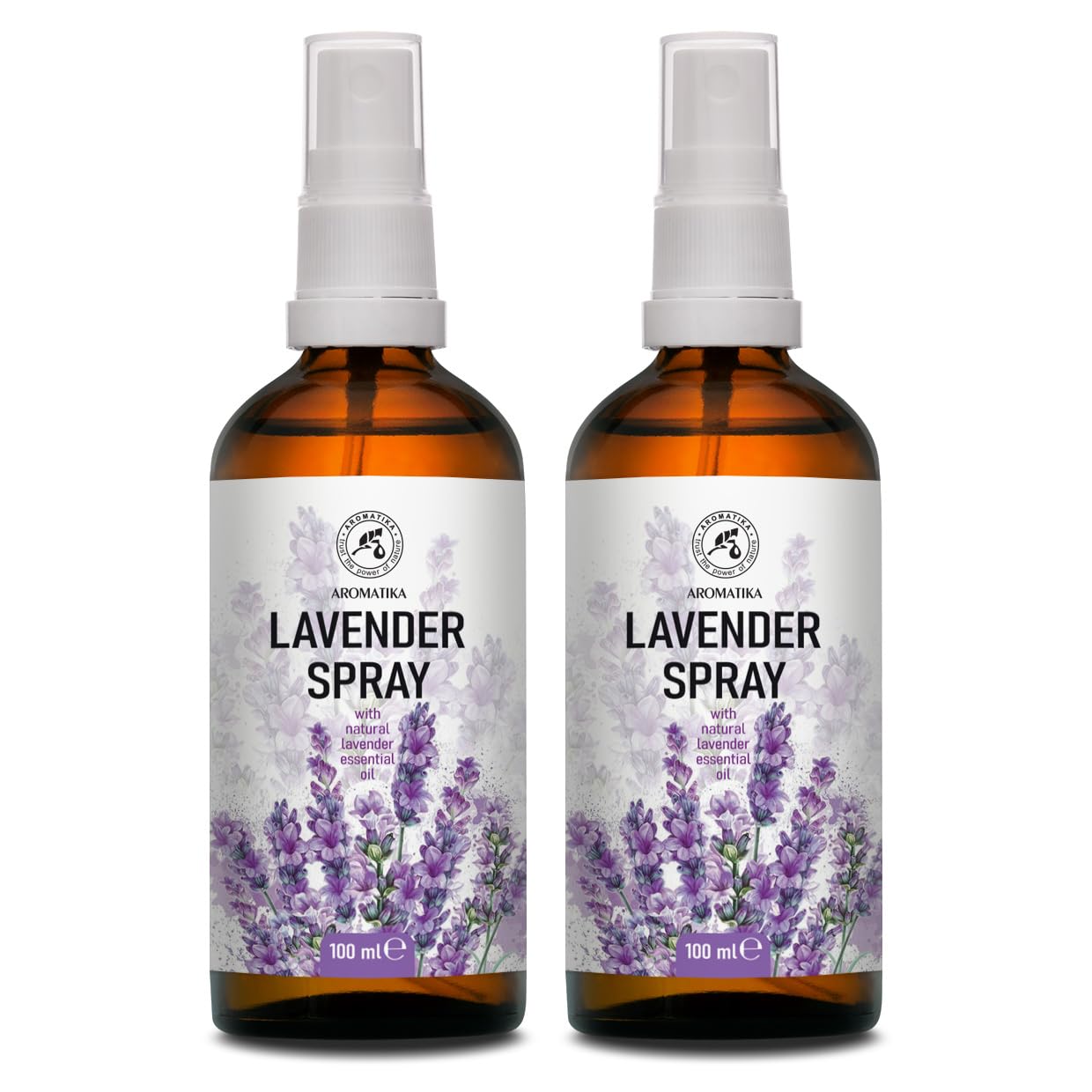 Lavender Sprays 2x100 ml - 100% Pure Lavender Essential Oil - Room Spray Mist for Aromatherapy - Great for SPA Yoga - Pillow Spray for Relaxation - Good Sleep