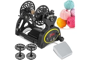 Helivivfy Electric LED Spinning Wheel, Dog Hair Wool Spinning Thread, Stepless Speed Regulation, Forward and Reverse Switching, Household Mini Yarn Winding Machine