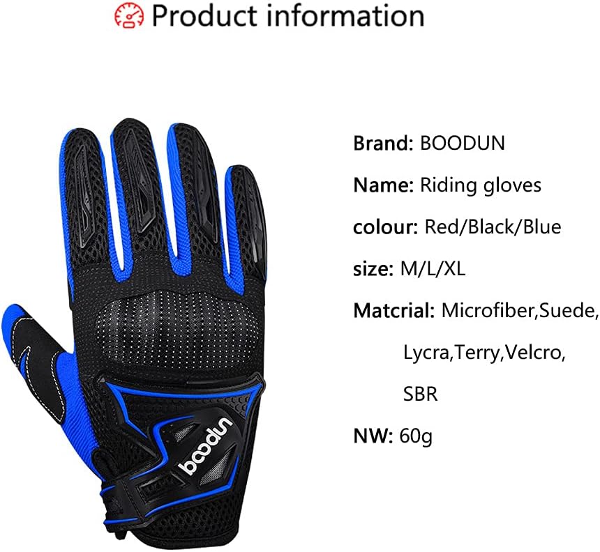 BOODUN Motorcycle Riding Gloves for Men and Women, Breathable Motorbike Gloves Knuckle Protection, for Climbing, Road Racing, Motocross etc: Sports & Outdoors