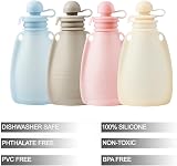 PandaEar 4 Pack Reusable Silicone Baby Food Pouches 5 oz BPA-Free view 2