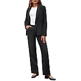 Casly Lamiit Women's 2 Piece Business Casual Outfits Blazer Wide Leg Pants Matching Dressy Formal Suit Sets