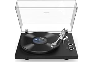 RETROLIFE Turntables Belt-Drive Record Player with Wireless Output Connectivity, Vinyl Player Support 33&45 RPM Speed Phono Line USB Digital to PC Recording with Advanced Magnetic Cartridge&Counterweight Black
