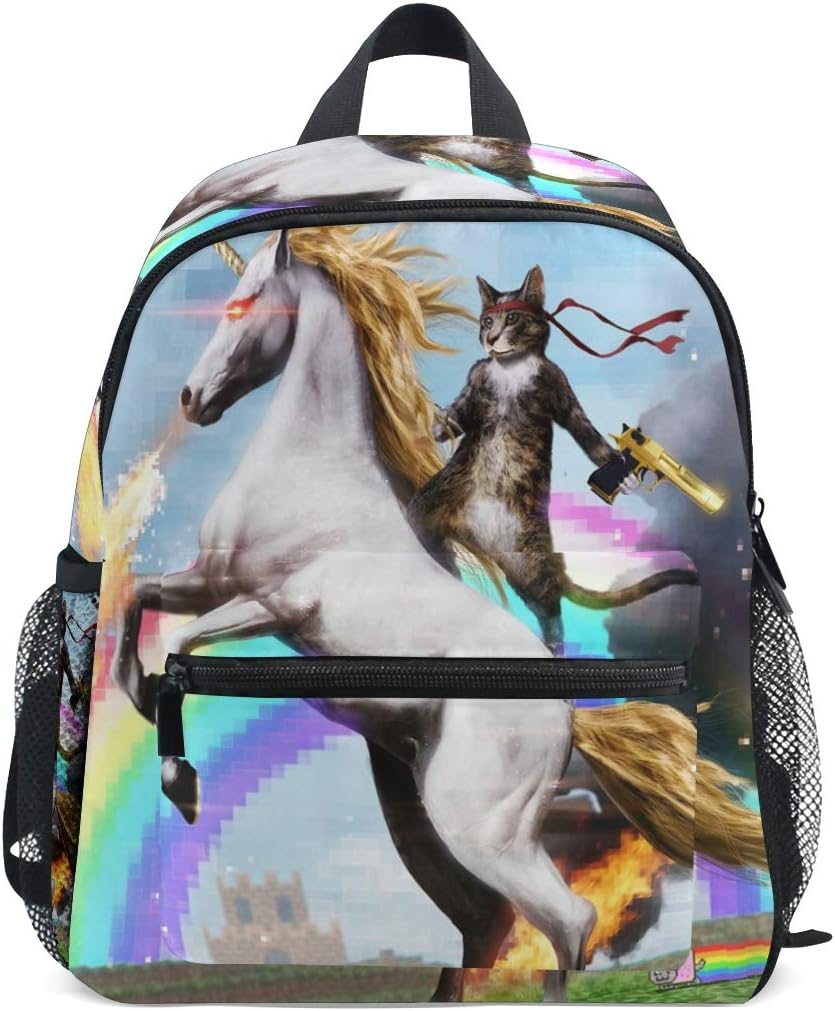 School Bag Fantasy Cat Ride Horse Preschool Backpacks Children Travel Daypack for Boys Girls