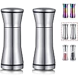 Kyraton Salt and Pepper Shakers, Stainless Steel Salt and Pepper Grinders Refillable Pepper Grinder, Pepper Mill, Salt Grinde