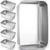 mekueeex 6 Pack Loaf Pans for Baking Bread, Stainless Steel Loaf Pans for Homemade Bread, Meatloaf, Bananas, Brownies, Lasagnas, Dishwasher Oven Safe (9IN x 6IN)