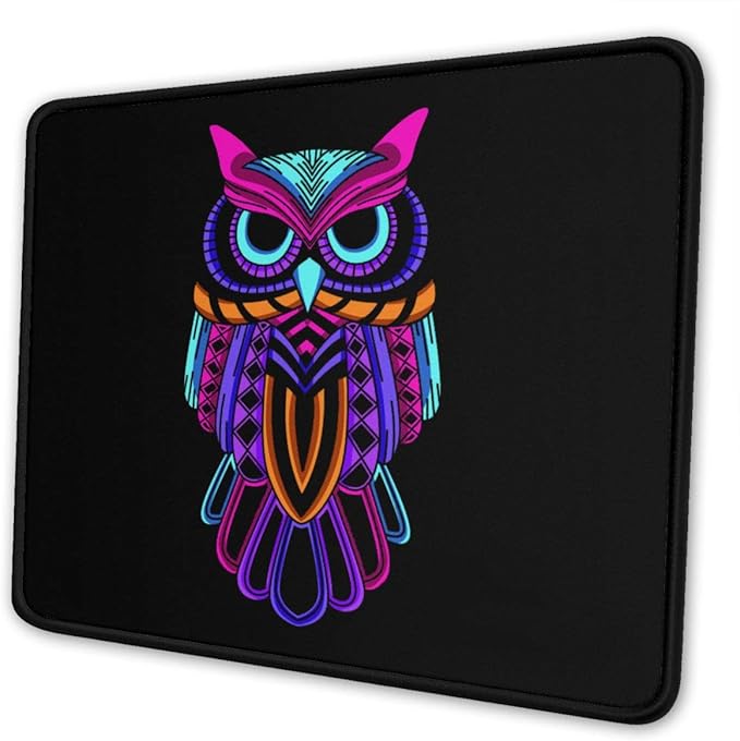 Glowing Owl Mouse Pad NonSlip Rubber Gaming Mouse Pad