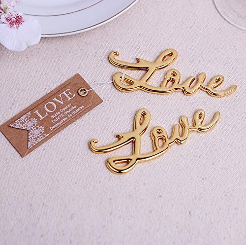 Love Antique Bottle Opener For Wedding Favor (50, Gold)