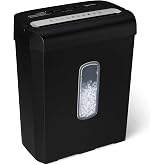 Amazon Basics 6-Sheet High Security Micro Cut Paper and Credit Card Shredder, 3.7 Gallon, Handles Staples, Compact Design for Home, Black
