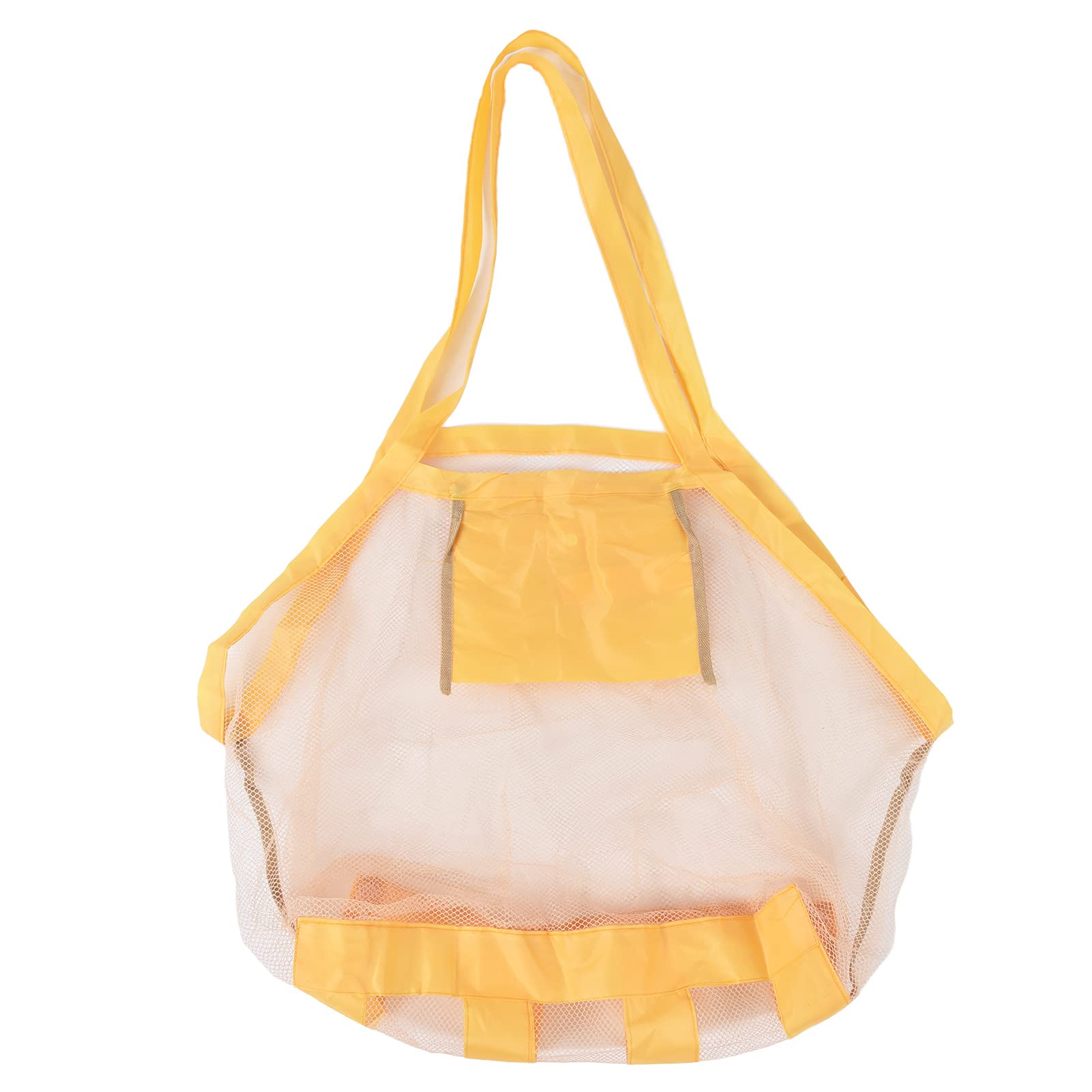 yaogohua Beach Bag, Large Capacity Nylon Mesh Collapsible Lightweight and Portable Beach Toy Storage Bag Orange