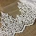 Bridal Veil Lace Trim Gorgeous Elegant Alencon Embroidered Corded Sequined Mesh, 8