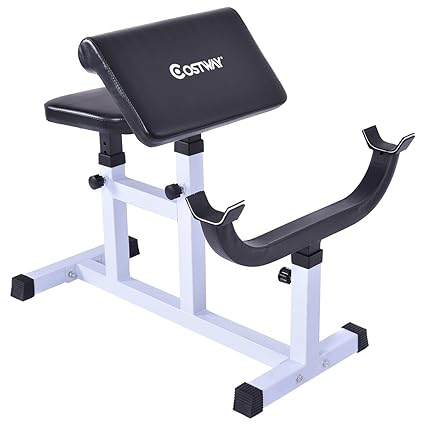 COSTWAY Scottbank Curlbank Bizepsbank Curlpult Kraftstation Hantelbank Trainingsbank Hantelablage Hantelset höhenverstellbar